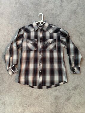 Men's Plaid Pearl Snap Western Shirt